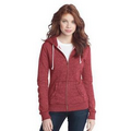 District  Juniors Marled Fleece Full Zip Hoodie